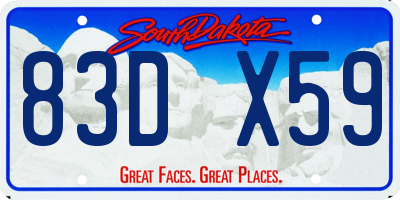 SD license plate 83DX59