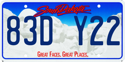 SD license plate 83DY22