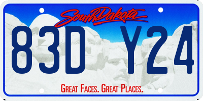 SD license plate 83DY24