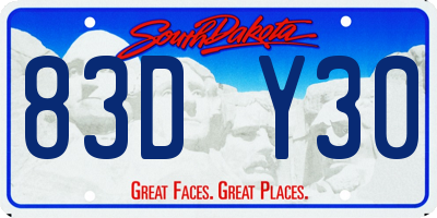 SD license plate 83DY30