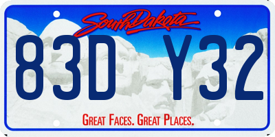 SD license plate 83DY32
