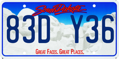 SD license plate 83DY36