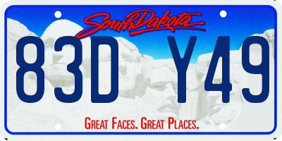 SD license plate 83DY49