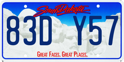 SD license plate 83DY57