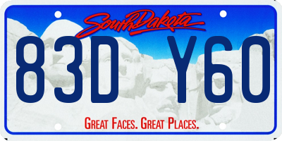 SD license plate 83DY60