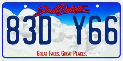 SD license plate 83DY66