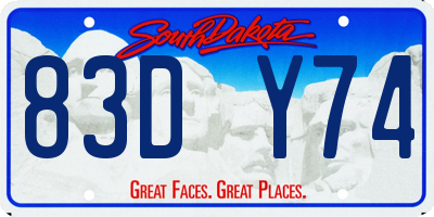 SD license plate 83DY74