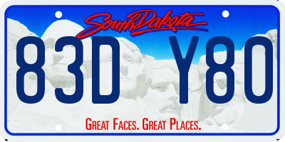 SD license plate 83DY80
