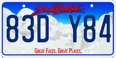 SD license plate 83DY84