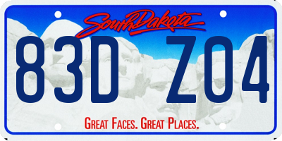 SD license plate 83DZ04