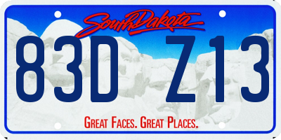 SD license plate 83DZ13