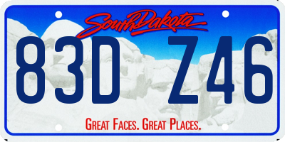SD license plate 83DZ46