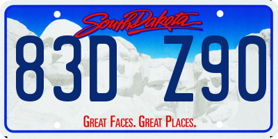 SD license plate 83DZ90