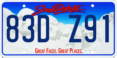 SD license plate 83DZ91