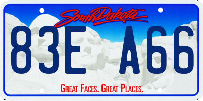 SD license plate 83EA66