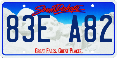 SD license plate 83EA82