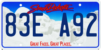 SD license plate 83EA92