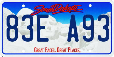 SD license plate 83EA93