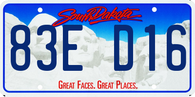 SD license plate 83ED16