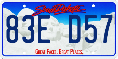 SD license plate 83ED57