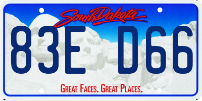 SD license plate 83ED66