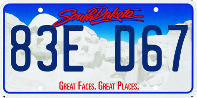 SD license plate 83ED67