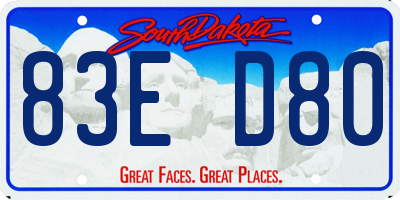 SD license plate 83ED80