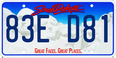 SD license plate 83ED81