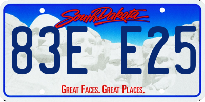 SD license plate 83EE25