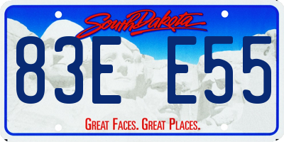 SD license plate 83EE55