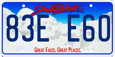 SD license plate 83EE60