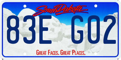 SD license plate 83EG02