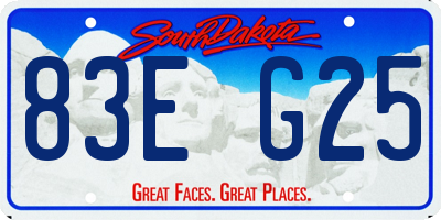 SD license plate 83EG25