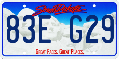 SD license plate 83EG29