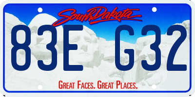 SD license plate 83EG32