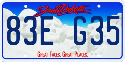 SD license plate 83EG35