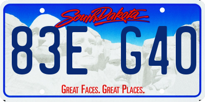 SD license plate 83EG40
