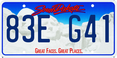 SD license plate 83EG41