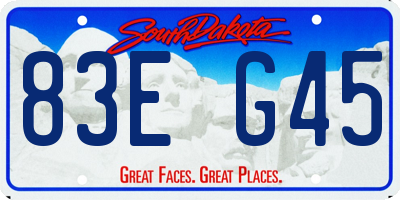 SD license plate 83EG45