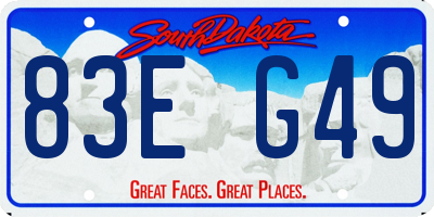 SD license plate 83EG49
