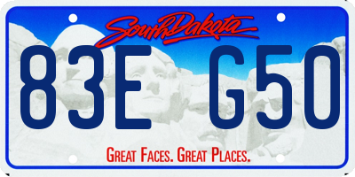 SD license plate 83EG50
