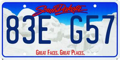 SD license plate 83EG57