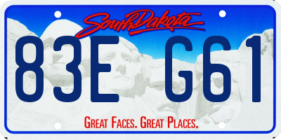 SD license plate 83EG61