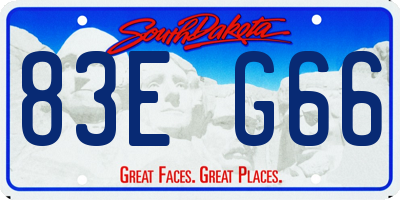 SD license plate 83EG66