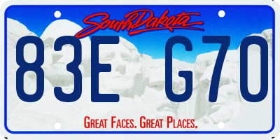 SD license plate 83EG70