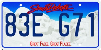 SD license plate 83EG71