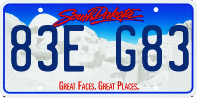 SD license plate 83EG83