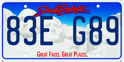 SD license plate 83EG89