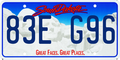 SD license plate 83EG96