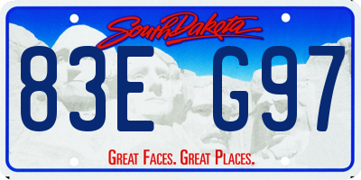 SD license plate 83EG97